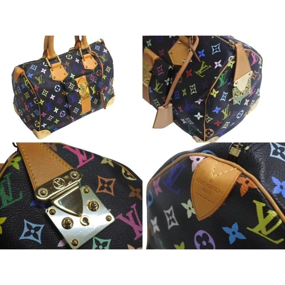 Louis Vuitton Monogram Black Speedy Handbag Takashi by Murakami Multicolore - Picture 4 of 9